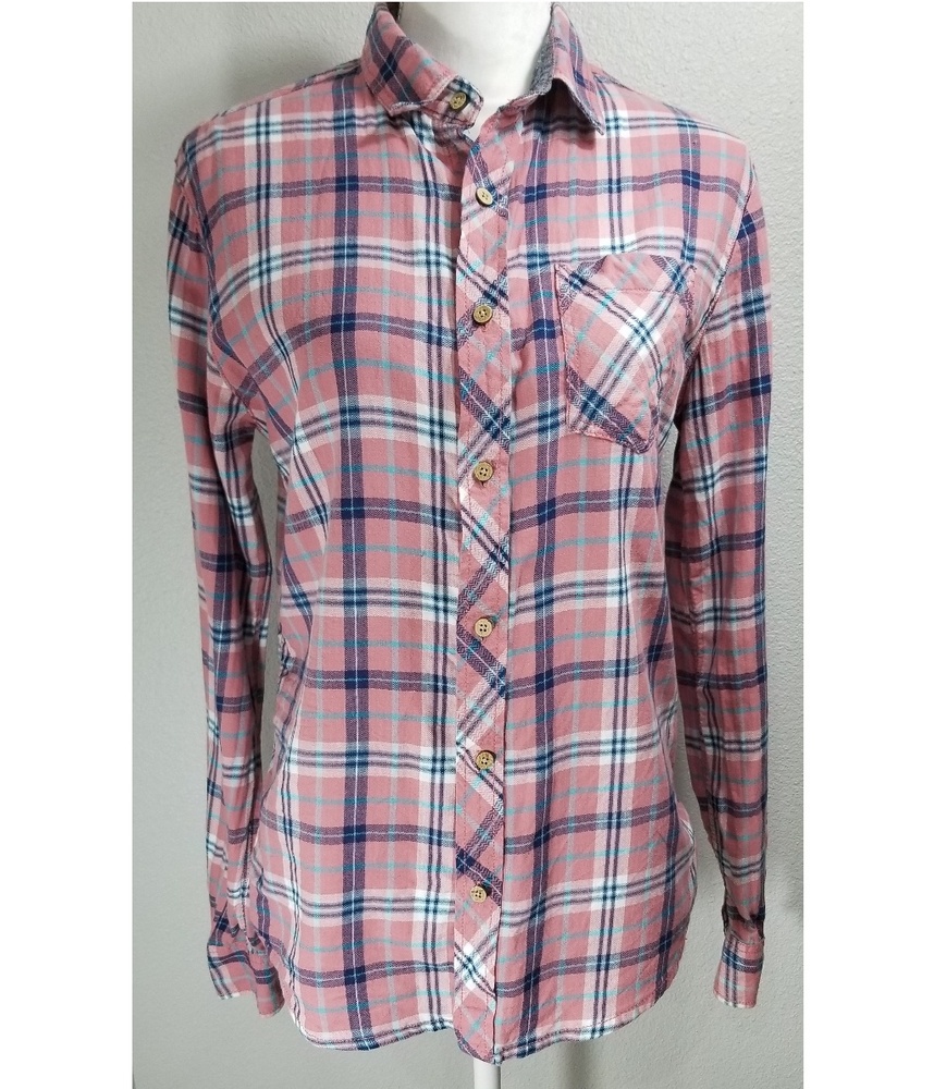 Forever 21 Pink Plaid Button Down Top
